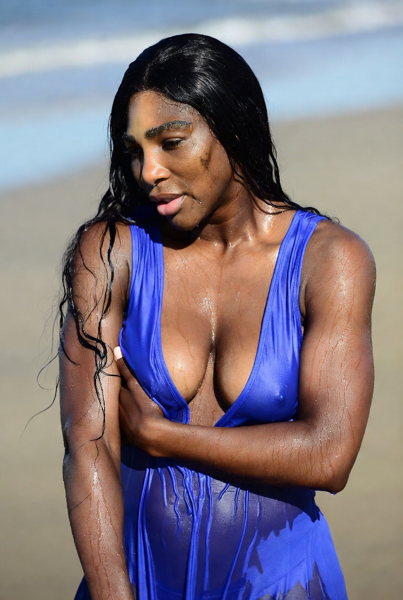 Fans Can't Believe Their Eyes - Serena Williams' Steamy Wet Bikini Photos Ignite Social Media – And It's Not Just When She Removes Her Hands from Covering Her B**bs, but When An Unexpected Wet Spot Reveals her...