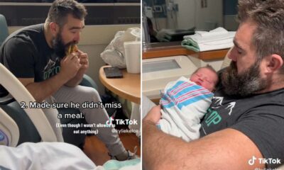 Congratulations to the most handsome young Philadelphia Eagles Player Jason Kelce in Visibly Excitement as he Welcomes 1st Baby Boy with Wife Kylie Kelce, in Pennsylvania...