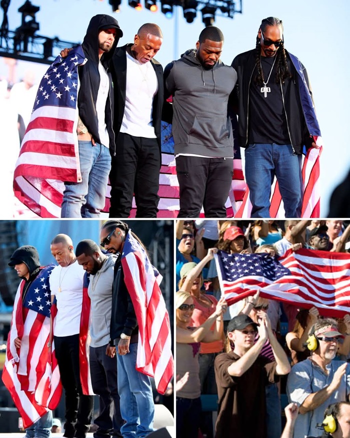 Eminem, Dr. Dre, 50 Cent, and Snoop Dogg