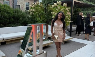 Simone Biles wears Golden bikkini