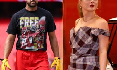 Travis Kelce on Rashee Rice Shirt with Taylor Swift