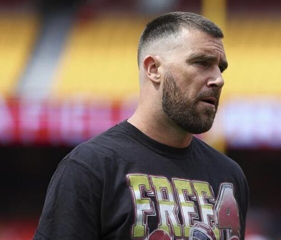 Travis Kelce on black Shirt