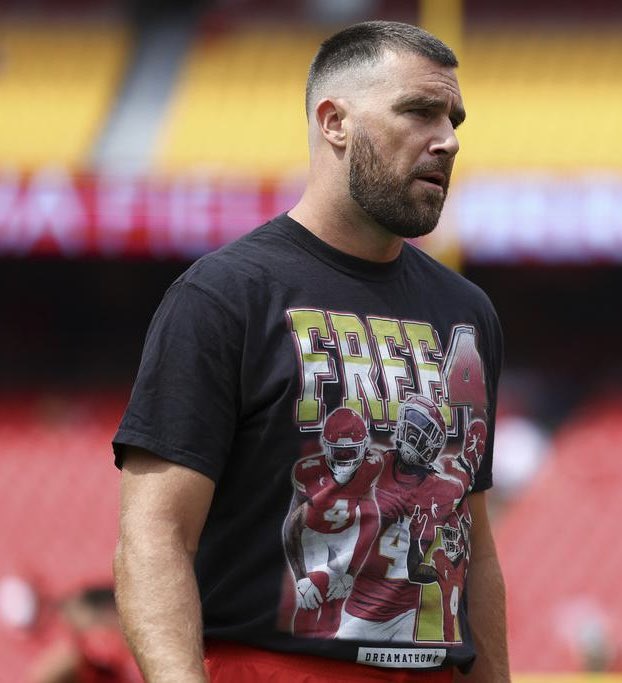 Travis Kelce on black Shirt