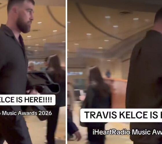 Travis Kelce spotted looking very angry arriving at the 2026 iHeartRadio Music Awards in new video — not only because Taylor Swift refuses to walk with him, but because... See more details and clear clip