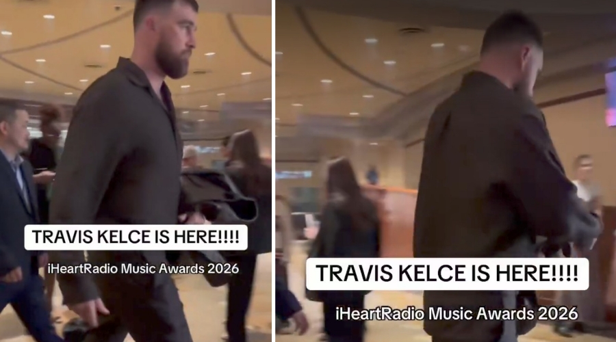 Travis Kelce spotted looking very angry arriving at the 2026 iHeartRadio Music Awards in new video — not only because Taylor Swift refuses to walk with him, but because... See more details and clear clip