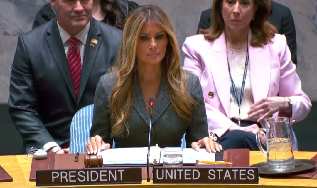 President Trump has allowed First Lady Melania Trump to preside over a United Nations Security Council meeting, and no one could understand the English she was speaking - marking the first time a U.S. First Lady has ever taken on such a role