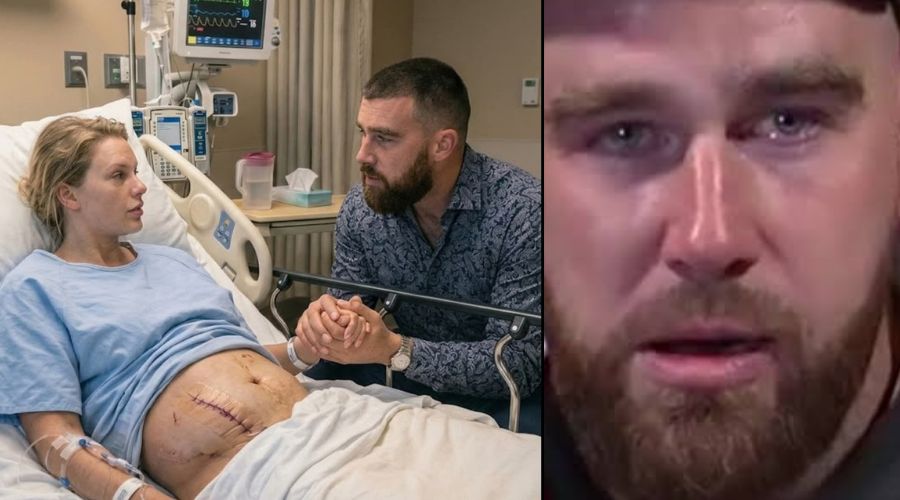 Emotional Travis Kelce Shares First Photo of Taylor Swift From the Hospital, Confirms Rumors and Worries Fans