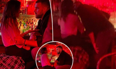 Travis Kelce Spotted Forcefully Kissing Mystery Woman in Kansas City Strip Club.. See Photos