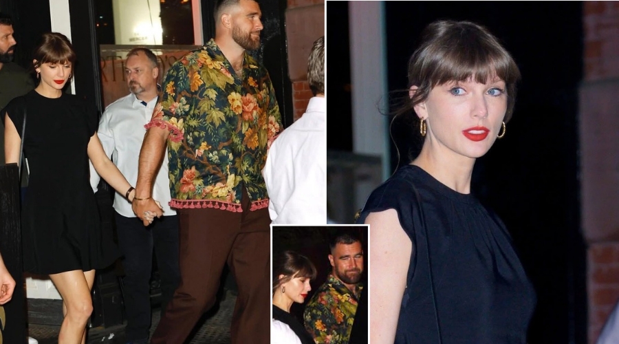 Taylor Swift and Travis Kelce Roasted for Their Odd Outfits During NYC Dinner Date, as Travis’ Shirt Looks Like Someone’s Grandmother’s Living Room Curtain and Taylor Looks Like… See Photos
