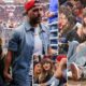 See moment Taylor Swift and Travis Kelce arrive courtside for the Knicks vs Cleveland Cavaliers Eastern Conference Finals in Cleveland and receive a standing ovation as the game stops to welcome them