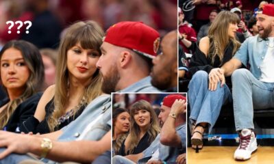 Watch moment Taylor Swift was caught looking hungry for a kiss with Travis Kelce in a new clip during Knicks vs Cavaliers game, confirming what fans have been saying all along
