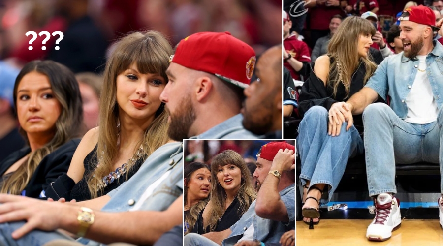 Watch moment Taylor Swift was caught looking hungry for a kiss with Travis Kelce in a new clip during Knicks vs Cavaliers game, confirming what fans have been saying all along