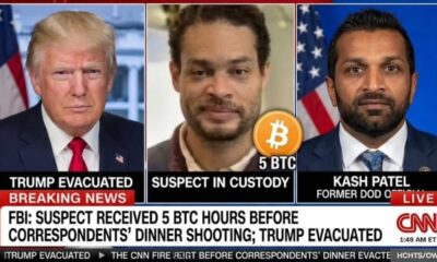 FBI Investigation Reveals Suspect Got 5 BTC Just Hours Before Shooting That Triggered Trump’s Evacuation at White House Dinner