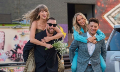 Taylor Swift and Travis Kelce Steal the Spotlight as He Gives Her a Piggyback Ride Alongside Patrick and Brittany Mahomes at another Glamorous NYC Wedding
